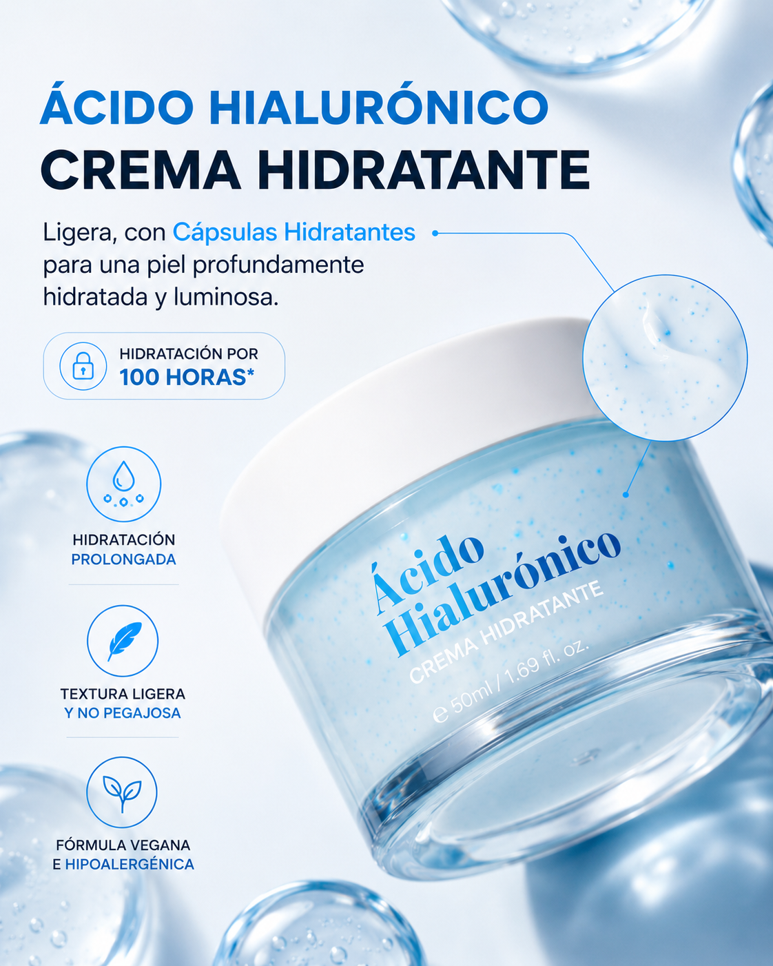 CREMA HIDRATANTE CON ÁCIDO HIALURÓNICO