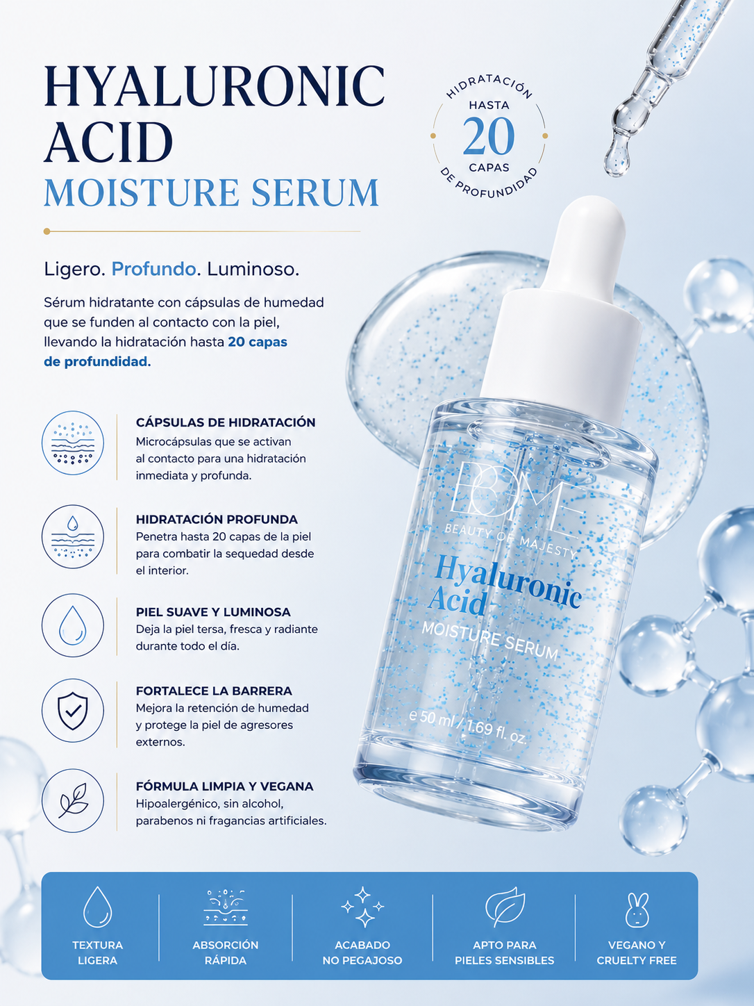 SÉRUM HIDRATANTE CON ÁCIDO HIALURÓNICO